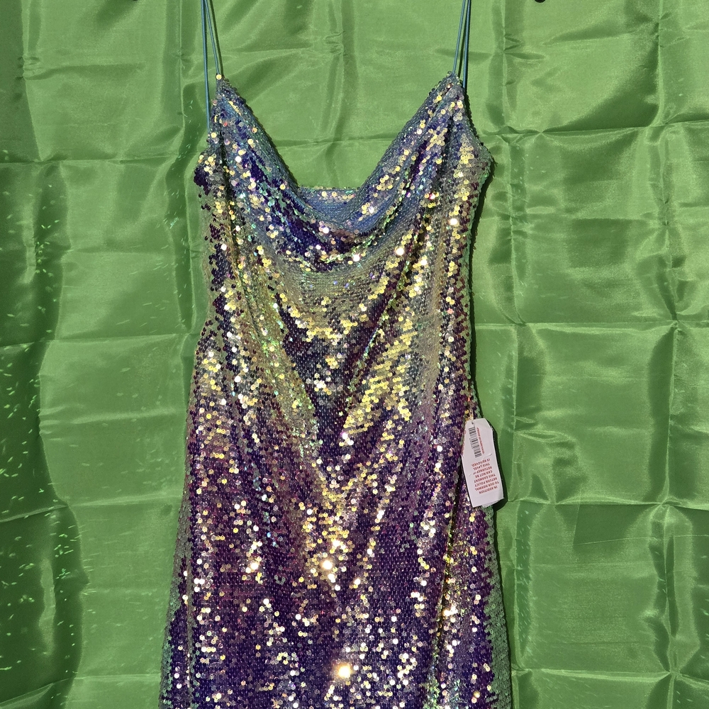 Honey and Rosie Sequin Mini Dress - Purple and Green